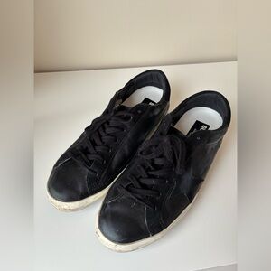 Golden Goose Super-Star in Black Nappa with Black Suede Star